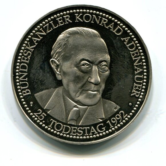 1992 Germany Konrad Adenauer Medal (b735-21) - Picture 1 of 2